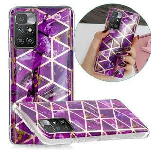 For Xiaomi Redmi 10 Electroplating TPU Protective Phone Case(Purple Rhombus)