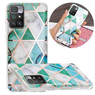 For Xiaomi Redmi 10 Electroplating TPU Protective Phone Case(Green White Rhombus)