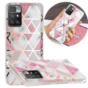 For Xiaomi Redmi 10 Electroplating TPU Protective Phone Case(Pink White Rhombus)