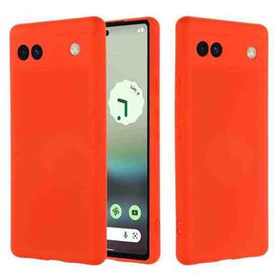 For Google Pixel 6a Pure Color Liquid Silicone Phone Case(Red)