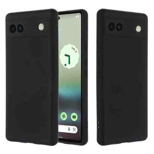 For Google Pixel 6a Pure Color Liquid Silicone Phone Case(Black)