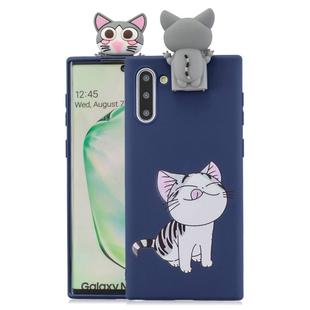 For Galaxy Note 10 Cartoon Shockproof TPU Protective Case with Holder(Cat)