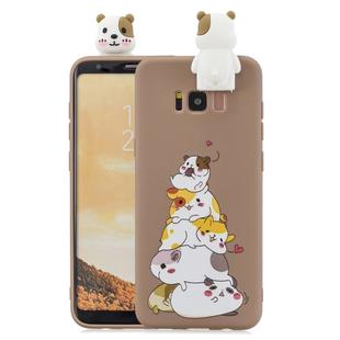 For Galaxy S8 Cartoon Shockproof TPU Protective Case with Holder(Hamsters)