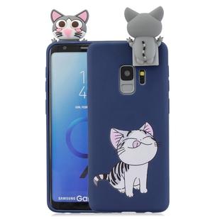 For Galaxy S9 Cartoon Shockproof TPU Protective Case with Holder(Cat)