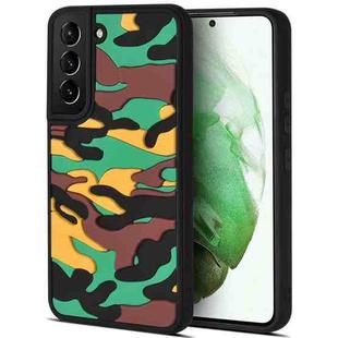 For Samsung Galaxy S22 5G Camouflage Clouds Embossed Skin Feel Silicone Shockproof Phone Case(Green Yellow)