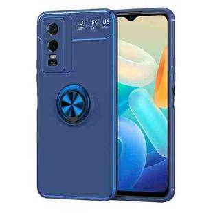 For vivo Y76s Metal Ring Holder TPU Phone Case(Blue)