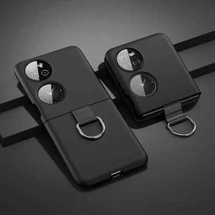 For Huawei P50 Pocket Ring Holder PC Phone Case(Black)