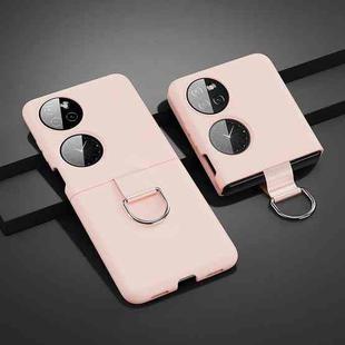 For Huawei P50 Pocket Ring Holder PC Phone Case(Pink)