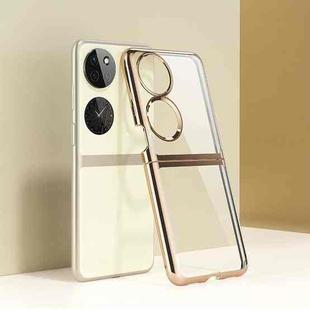 For Huawei P50 Pocket Electroplated Transparent Phone Case(Gold)