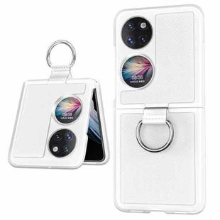 For Huawei P50 Pocket Ring Holder Transparent PC Phone Case(Frosted)