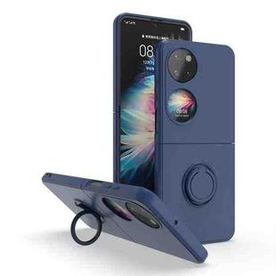 For Huawei P50 Pocket Ring Holder PC Phone Case(Blue)