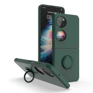 For Huawei P50 Pocket Ring Holder PC Phone Case(Army Green)