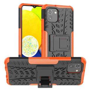 For Samsung Galaxy A03 EU Version Tire Texture TPU + PC Phone Case(Orange)