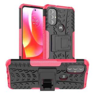 For Motorola Moto G Power 2022 Tire Texture TPU + PC Phone Case(Pink)