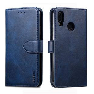 For Huawei P20 Lite GUSSIM Business Style Horizontal Flip Leather Case with Holder & Card Slots & Wallet(Blue)