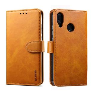 For Huawei P20 Lite GUSSIM Business Style Horizontal Flip Leather Case with Holder & Card Slots & Wallet(Khaki)