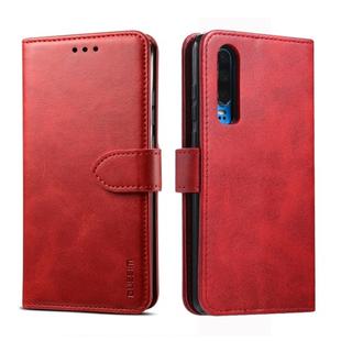 For Huawei P30 GUSSIM Business Style Horizontal Flip Leather Case with Holder & Card Slots & Wallet(Red)