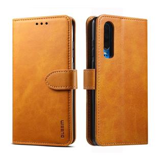 For Huawei P30 GUSSIM Business Style Horizontal Flip Leather Case with Holder & Card Slots & Wallet(Khaki)