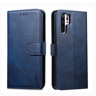For Huawei P30 Pro GUSSIM Business Style Horizontal Flip Leather Case with Holder & Card Slots & Wallet(Blue)