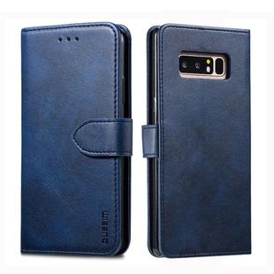 For Galaxy Note 8 GUSSIM Business Style Horizontal Flip Leather Case with Holder & Card Slots & Wallet(Blue)