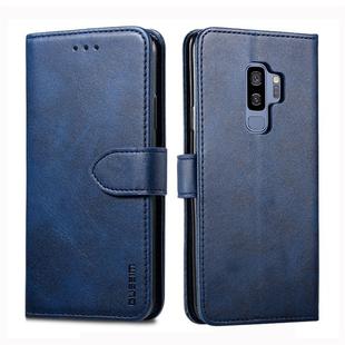 For Galaxy S9 GUSSIM Business Style Horizontal Flip Leather Case with Holder & Card Slots & Wallet(Blue)