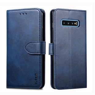 For Galaxy S10e GUSSIM Business Style Horizontal Flip Leather Case with Holder & Card Slots & Wallet(Blue)