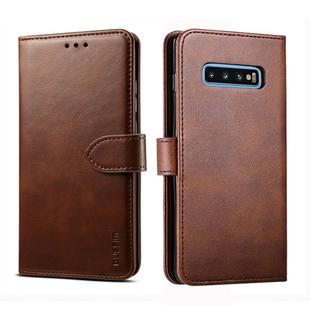 For Galaxy S10e GUSSIM Business Style Horizontal Flip Leather Case with Holder & Card Slots & Wallet(Brown)