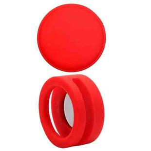 Pet Collar Anti-scratch Shockproof Silicone Case For AirTag, Size:35.9x35.9x19.2mm(Red)