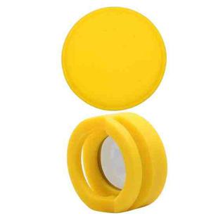 Pet Collar Anti-scratch Shockproof Silicone Case For AirTag, Size:34.1x34.1x18.2mm(Yellow)