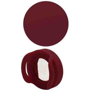 Pet Collar Anti-scratch Shockproof Silicone Case For AirTag, Size:34.1x34.1x17.2mm(wine Red)