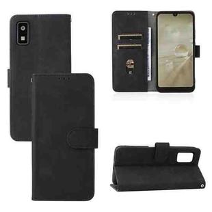 For Sharp Aquos Wish SHG06 Skin Feel Magnetic Buckle Calf Texture PU Phone Case(Black)