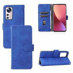 For Xiaomi 12 5G Skin Feel Magnetic Buckle Calf Texture PU Phone Case(Blue)