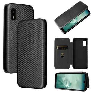 For Sharp Aquos Wish SHG06 Carbon Fiber Texture Horizontal Flip PU Phone Case(Black)