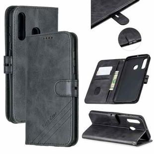 For Galaxy A60 & M40 Matching Color Frosted Texture Horizontal Flip PU Leather Case with Holder & Card Slots & Lanyard(Black)