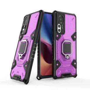 For Xiaomi 12 Space PC+TPU Shockproof Phone Case with Ring Holder(Purple)