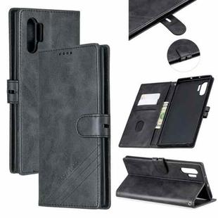 For Galaxy Note 10 Pro Matching Color Frosted Texture Horizontal Flip PU Leather Case with Holder & Card Slots & Lanyard(Black)