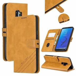 For Galaxy S9 Plus Matching Color Frosted Texture Horizontal Flip PU Leather Case with Holder & Card Slots & Lanyard(Yellow)