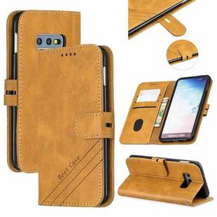 For Galaxy S10E Matching Color Frosted Texture Horizontal Flip PU Leather Case with Holder & Card Slots & Lanyard(Yellow)