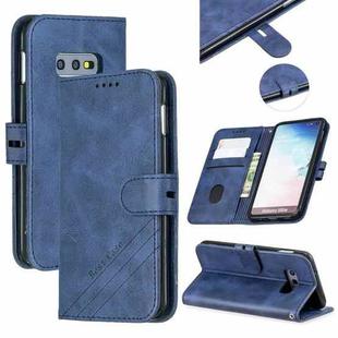 For Galaxy S10E Matching Color Frosted Texture Horizontal Flip PU Leather Case with Holder & Card Slots & Lanyard(Blue)