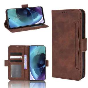 For Motorola Moto G71 5G Skin Feel Calf Pattern Leather Phone Case(Brown)