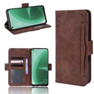 For OPPO A55s 5G JP Version Skin Feel Calf Pattern Leather Phone Case(Brown)
