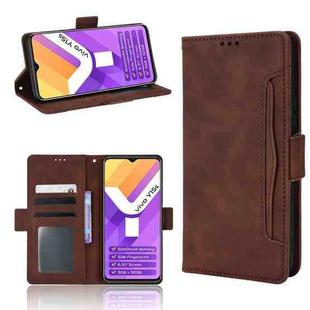 For vivo Y15s 2021 / Y15a Skin Feel Calf Pattern Leather Phone Case(Brown)
