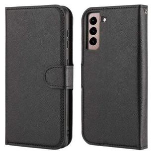 For Samsung Galaxy S21+ 5G Cross Texture Detachable Leather Phone Case(Black)