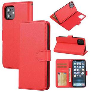 For iPhone 12 mini Cross Texture Detachable Leather Phone Case (Red)