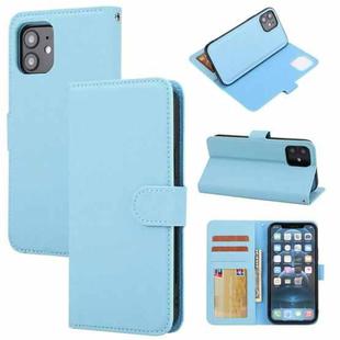 For iPhone 12 / 12 Pro Cross Texture Detachable Leather Phone Case(Blue)