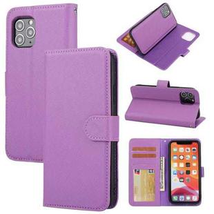 For iPhone 11 Cross Texture Detachable Leather Phone Case (Purple)