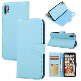 For iPhone XR Cross Texture Detachable Leather Phone Case(Blue)