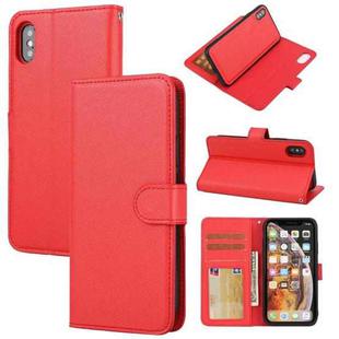 For iPhone XS Max Cross Texture Detachable Leather Phone Case(Red)
