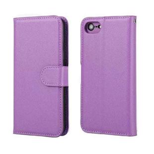 For iPhone SE 2022 / SE 2020 / 8 / 7 Cross Texture Detachable Leather Phone Case(Purple)