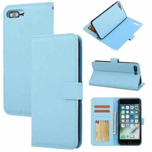 Cross Texture Detachable Leather Phone Case For iPhone 8 Plus / 7 Plus(Blue)